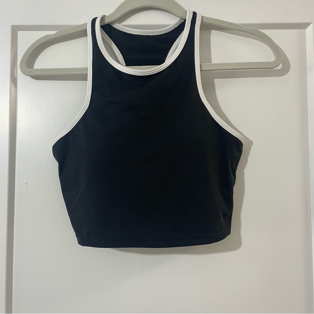 Fabletics Tennis High Neck Sports Bra Crop Tank Top